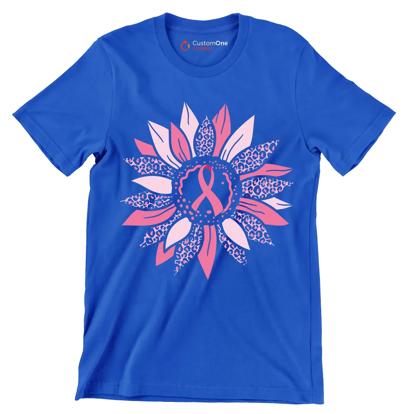 Pegcine - Breast Cancer Awareness T-Shirt-Blue-S-Custom One Express