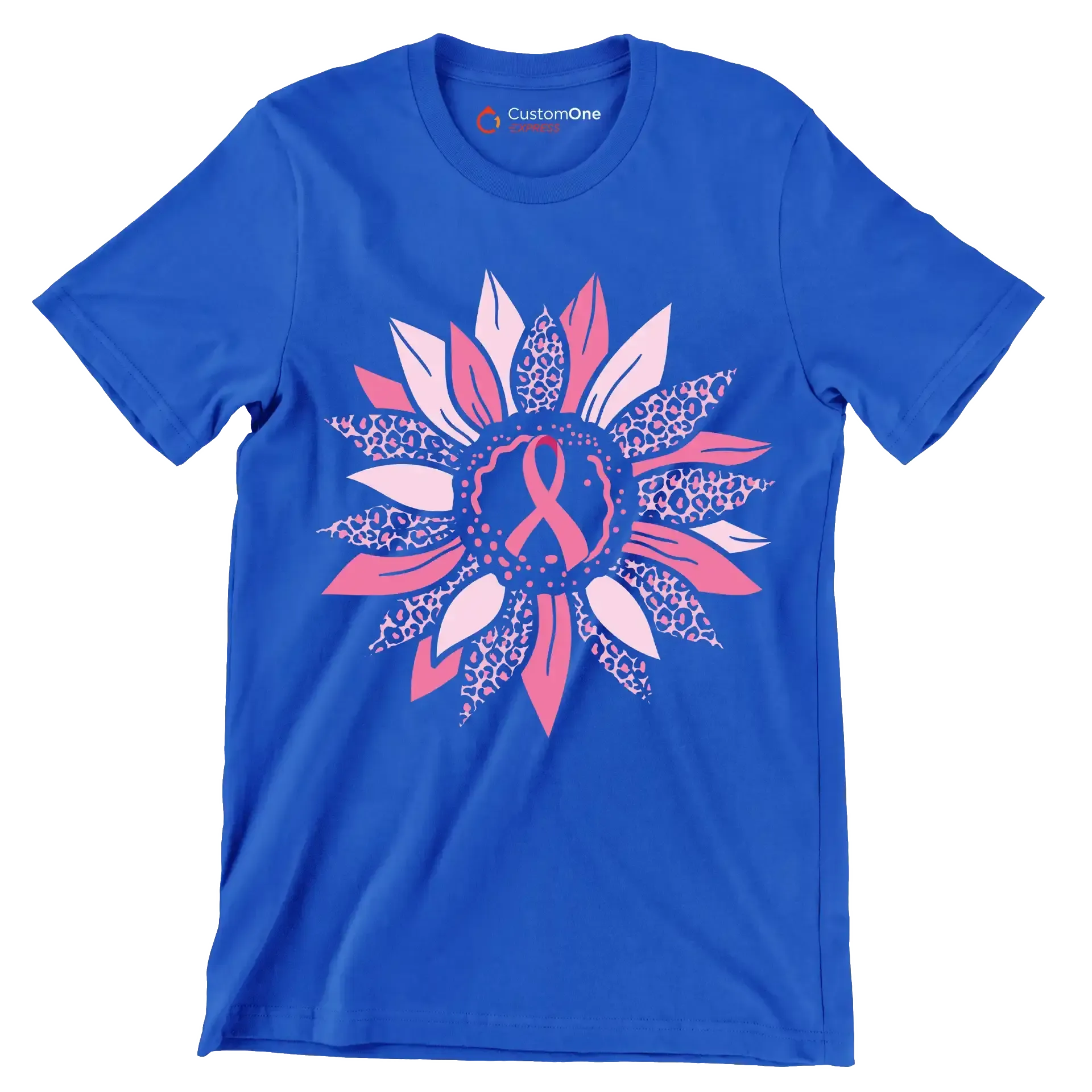 Pegcine - Breast Cancer Awareness T-Shirt-Blue-S-Custom One Express