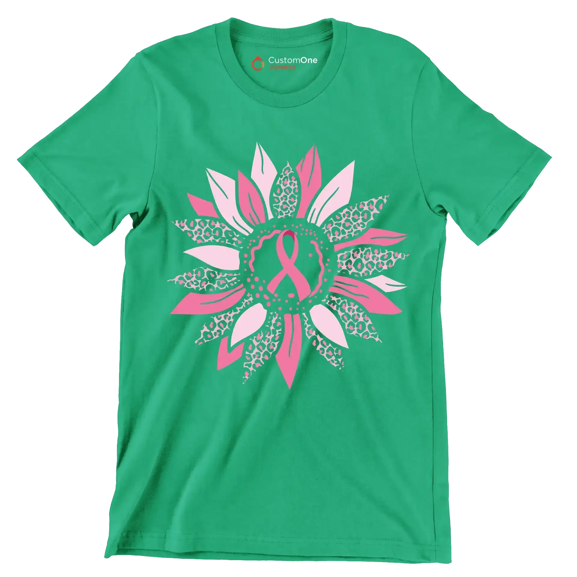 Pegcine - Breast Cancer Awareness T-Shirt-Green-S-Custom One Express