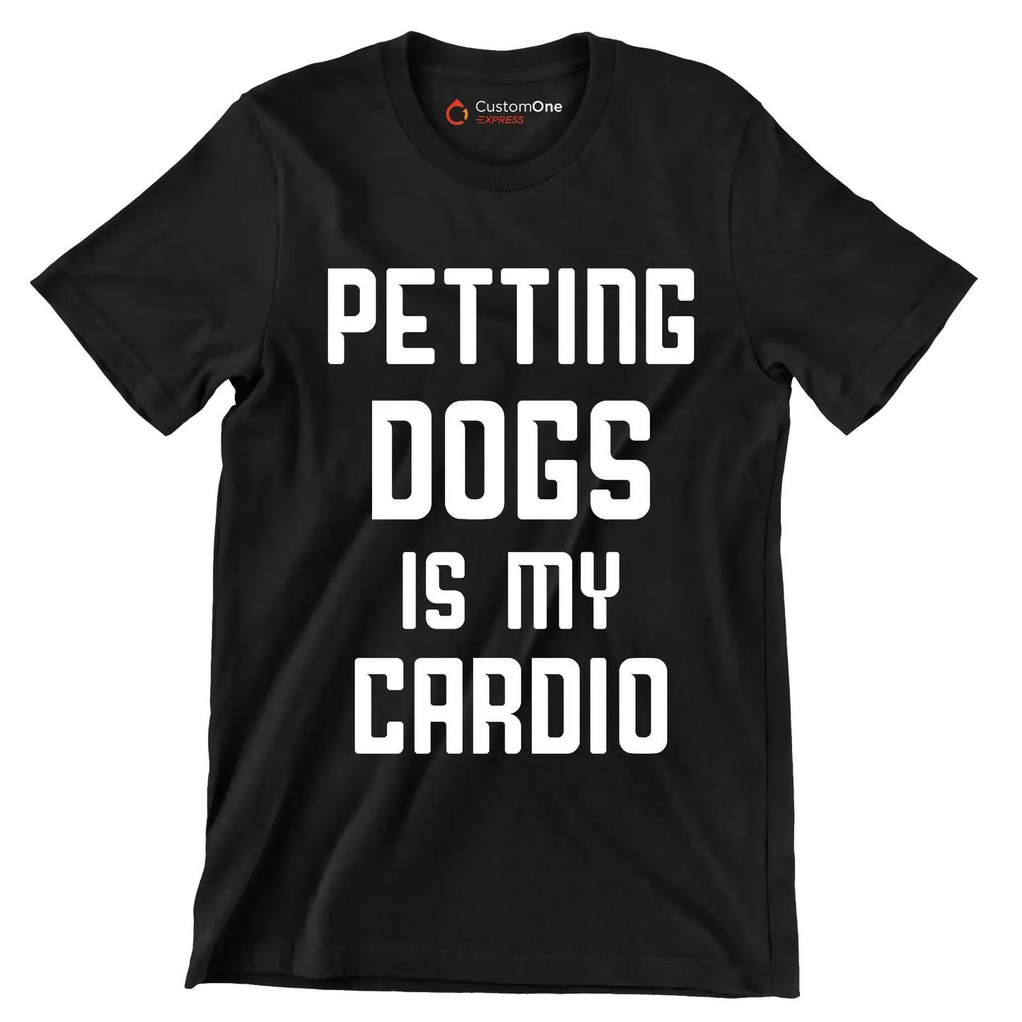 Petting dogs is my cardio - Dog Themed T-Shirt-Black-S-Custom One Express