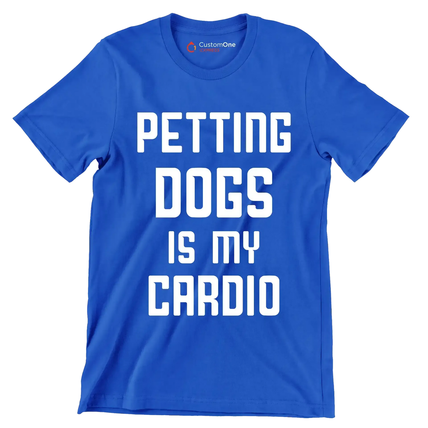 Petting dogs is my cardio - Dog Themed T-Shirt-Blue-S-Custom One Express