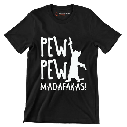Pew Madafakas Cats Summer Pew - Cat Themed T-Shirt-Black-S-Custom One Express