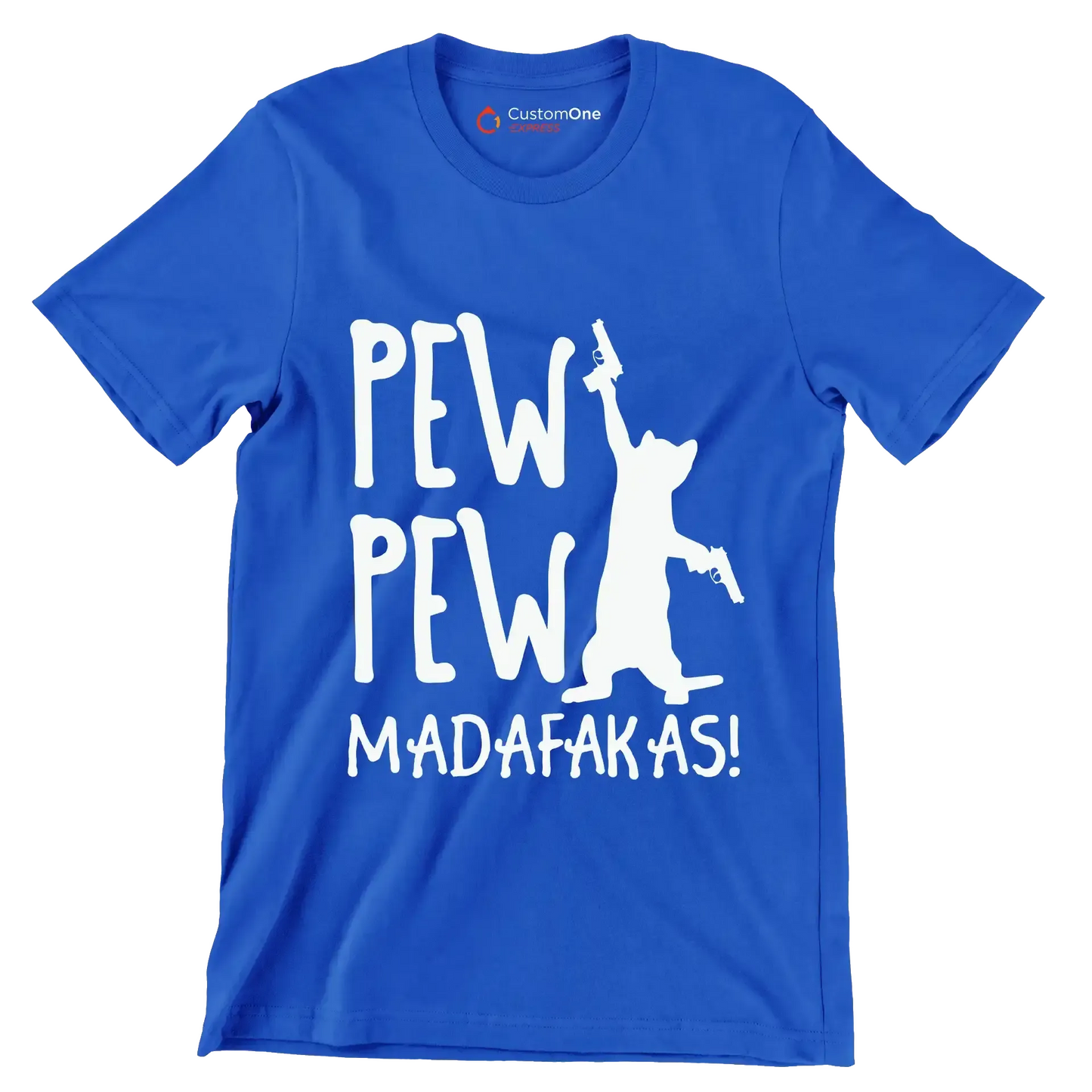 Pew Madafakas Cats Summer Pew - Cat Themed T-Shirt-Blue-S-Custom One Express
