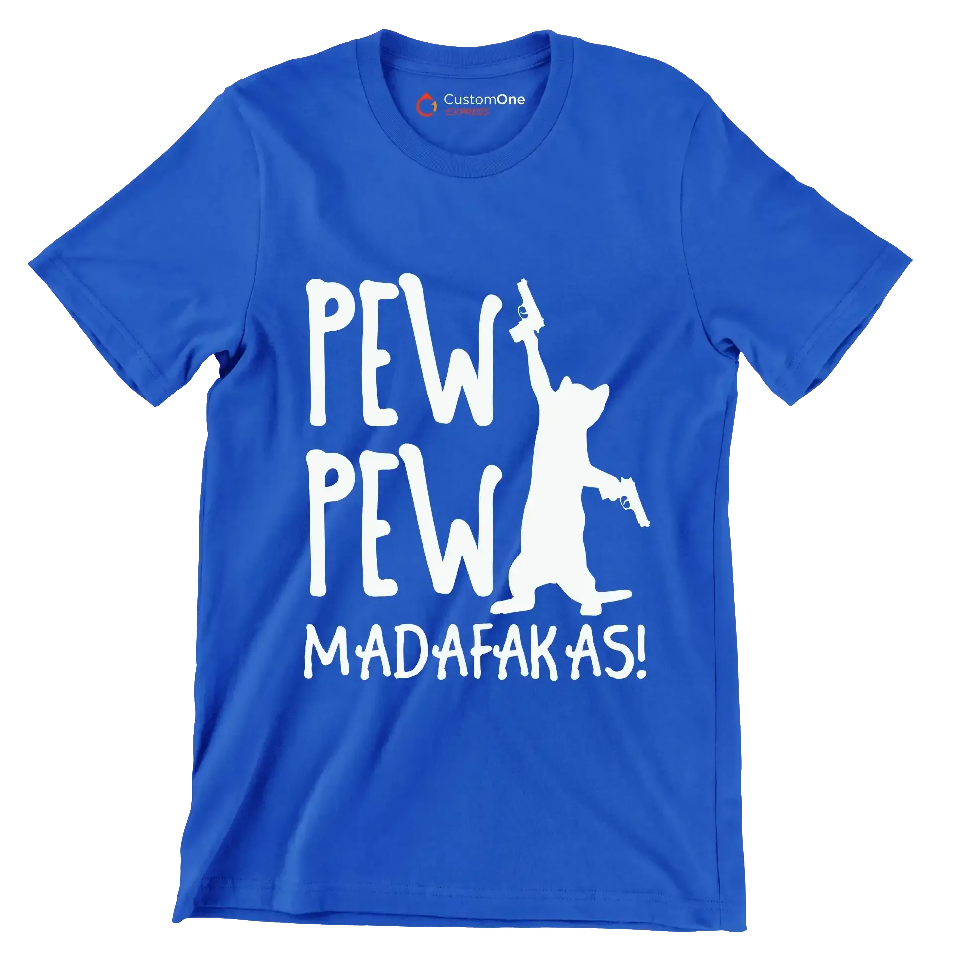 Pew Madafakas Cats Summer Pew - Cat Themed T-Shirt-Blue-S-Custom One Express
