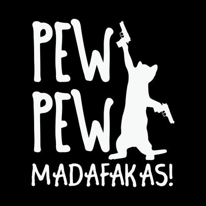 Pew Madafakas Cats Summer Pew - Cat Themed T-Shirt-Black-S-Custom One Express