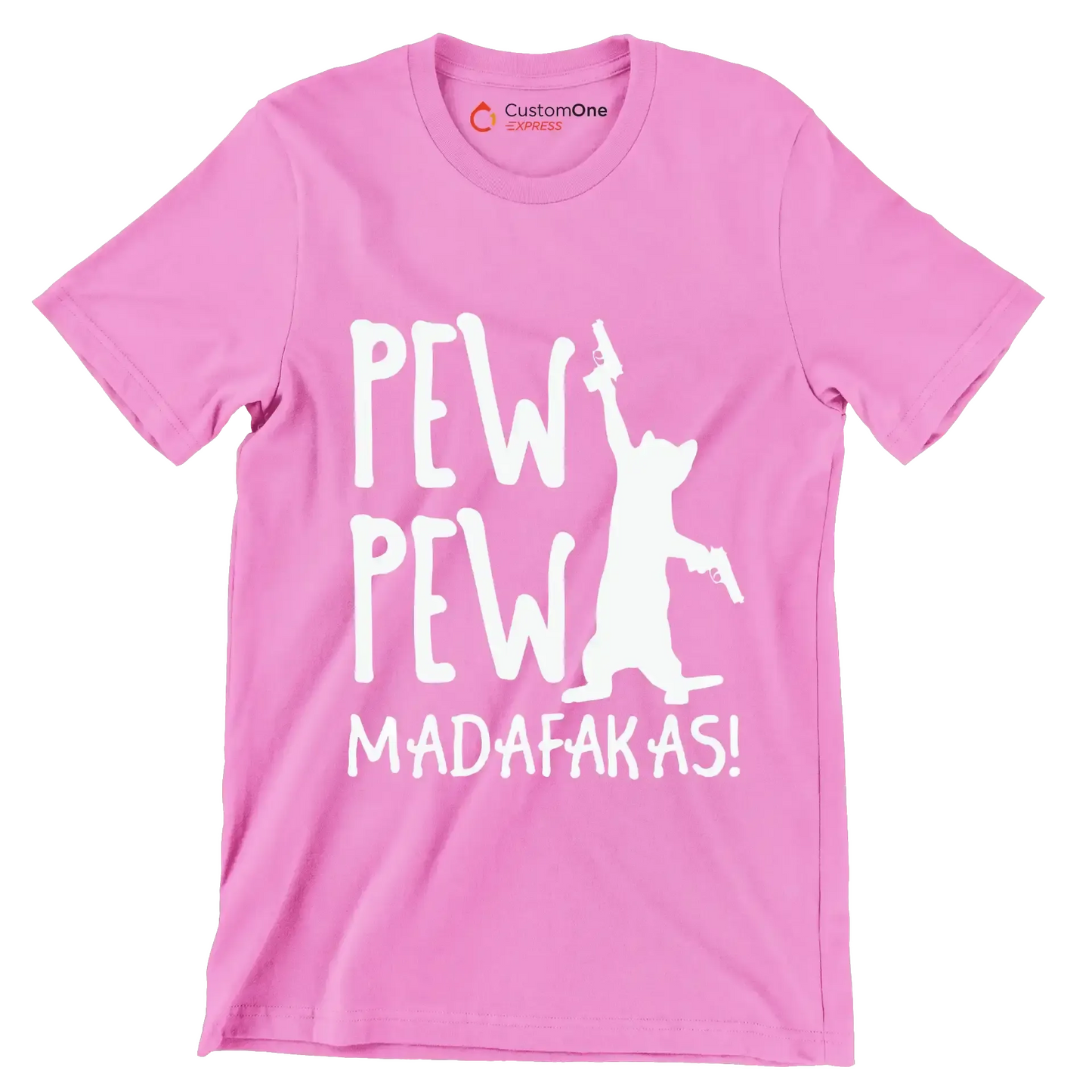 Pew Madafakas Cats Summer Pew - Cat Themed T-Shirt-Pink-S-Custom One Express