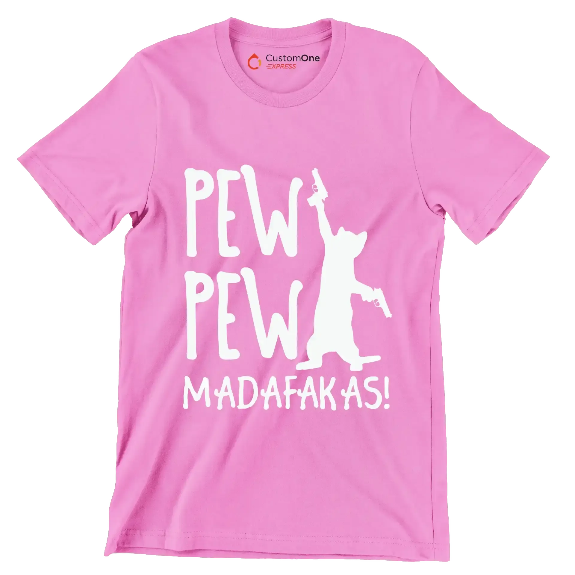 Pew Madafakas Cats Summer Pew - Cat Themed T-Shirt-Pink-S-Custom One Express