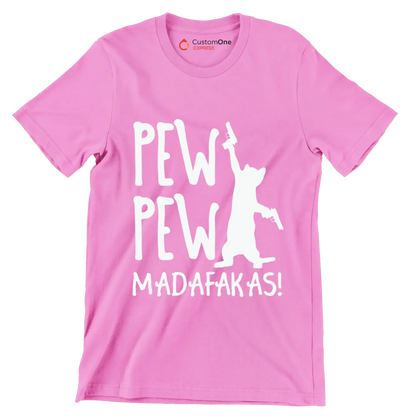 Pew Madafakas Cats Summer Pew - Cat Themed T-Shirt-Pink-S-Custom One Express