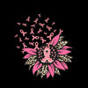 Pink Ribbon Flower - Breast Cancer Awareness T-Shirt-Black-S-Custom One Express