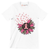 Pink Ribbon Flower - Breast Cancer Awareness T-Shirt-White-S-Custom One Express