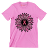 Pink flower Ribbon - Breast Cancer Awareness T-Shirt-Pink-S-Custom One Express