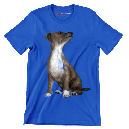 Pitbull_Mix - Dog Themed T-Shirt-Blue-S-Custom One Express