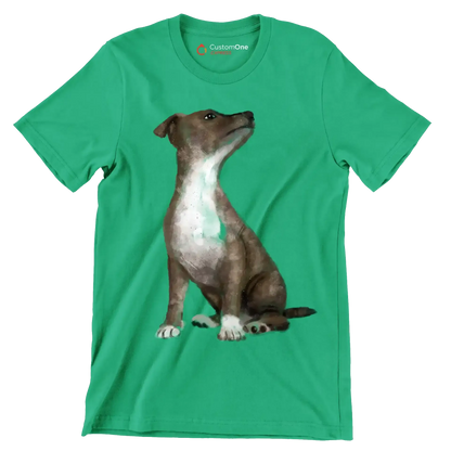 Pitbull_Mix - Dog Themed T-Shirt-Green-S-Custom One Express