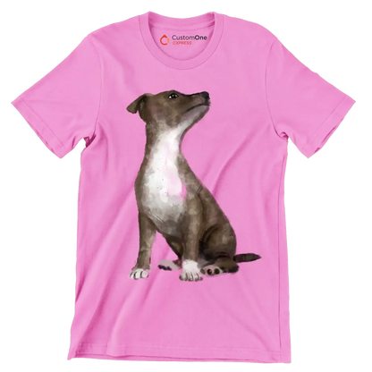 Pitbull_Mix - Dog Themed T-Shirt-Pink-S-Custom One Express