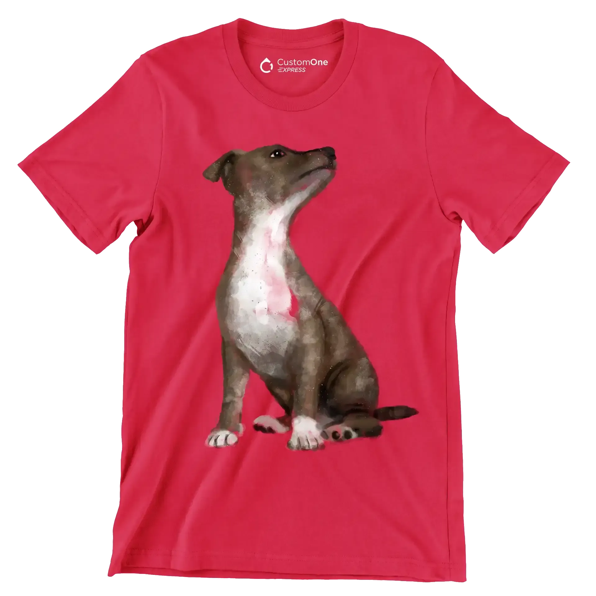 Pitbull_Mix - Dog Themed T-Shirt-Red-S-Custom One Express