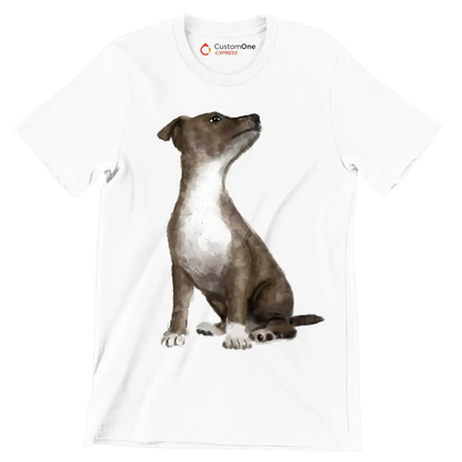 Pitbull_Mix - Dog Themed T-Shirt-White-S-Custom One Express