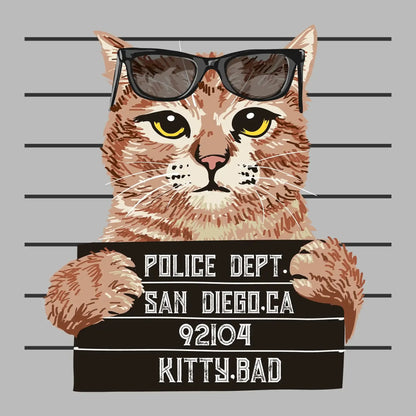 Police dept. san diego.ca 92104 kitty bad - Cat Themed T-Shirt-Black-S-Custom One Express