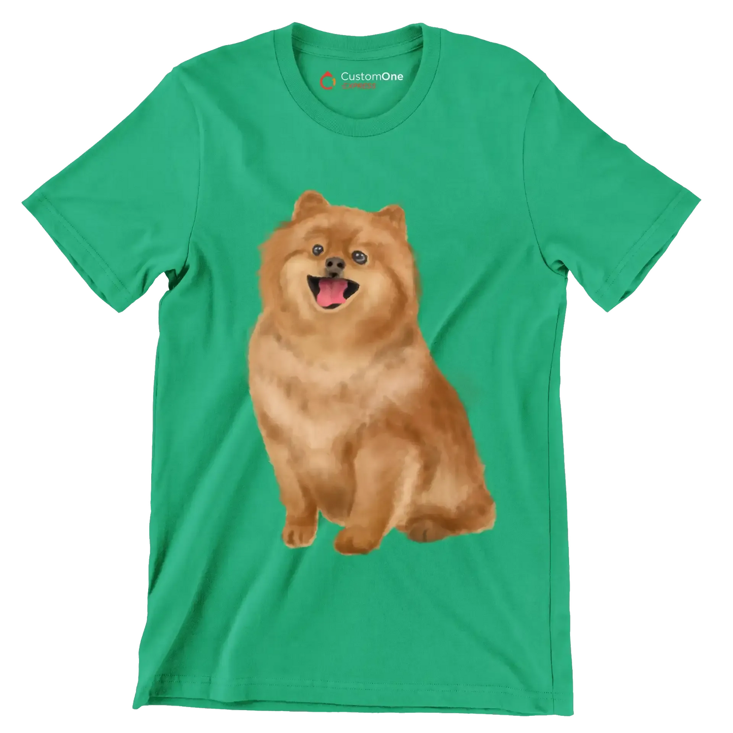 Pomeranian - Dog Themed T-Shirt-Green-S-Custom One Express