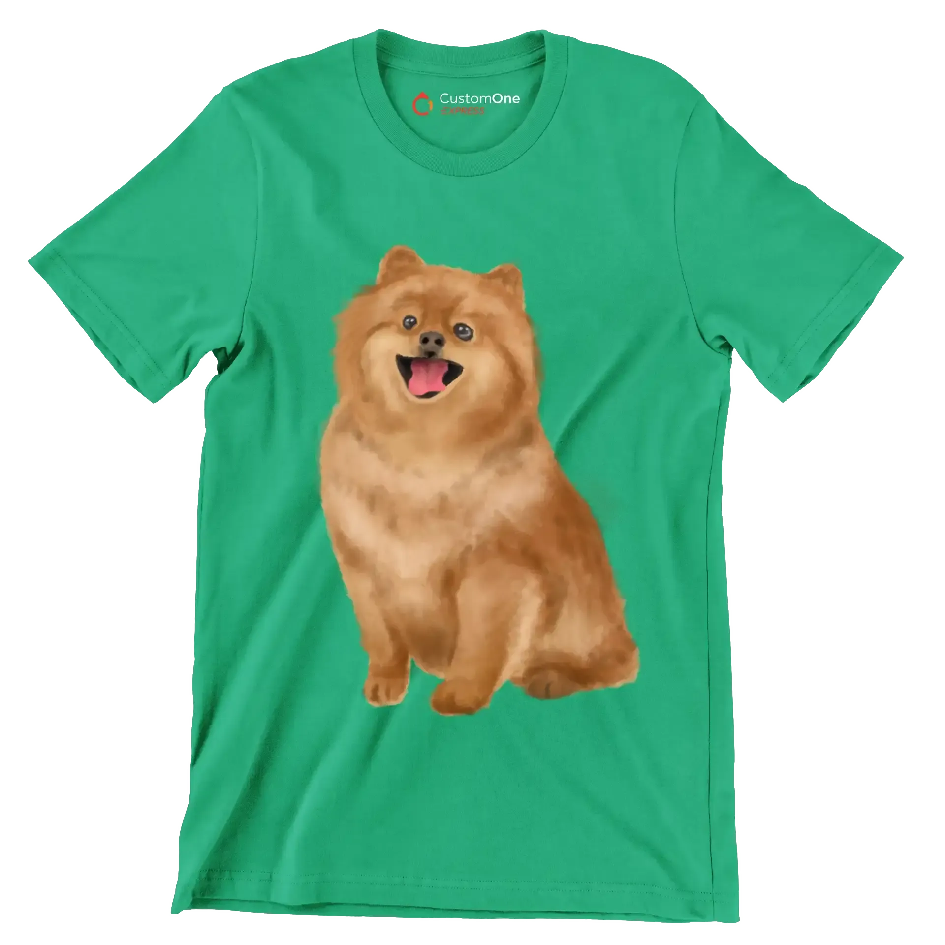 Pomeranian - Dog Themed T-Shirt-Green-S-Custom One Express