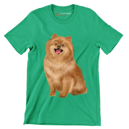 Pomeranian - Dog Themed T-Shirt-Green-S-Custom One Express