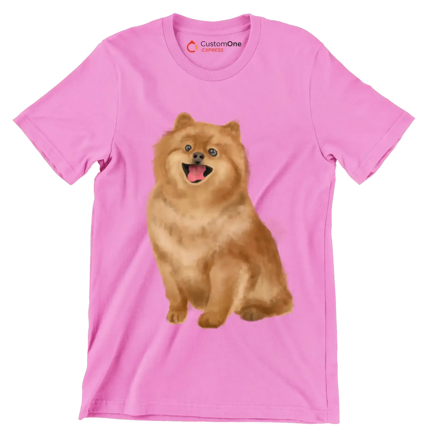 Pomeranian - Dog Themed T-Shirt-Pink-S-Custom One Express