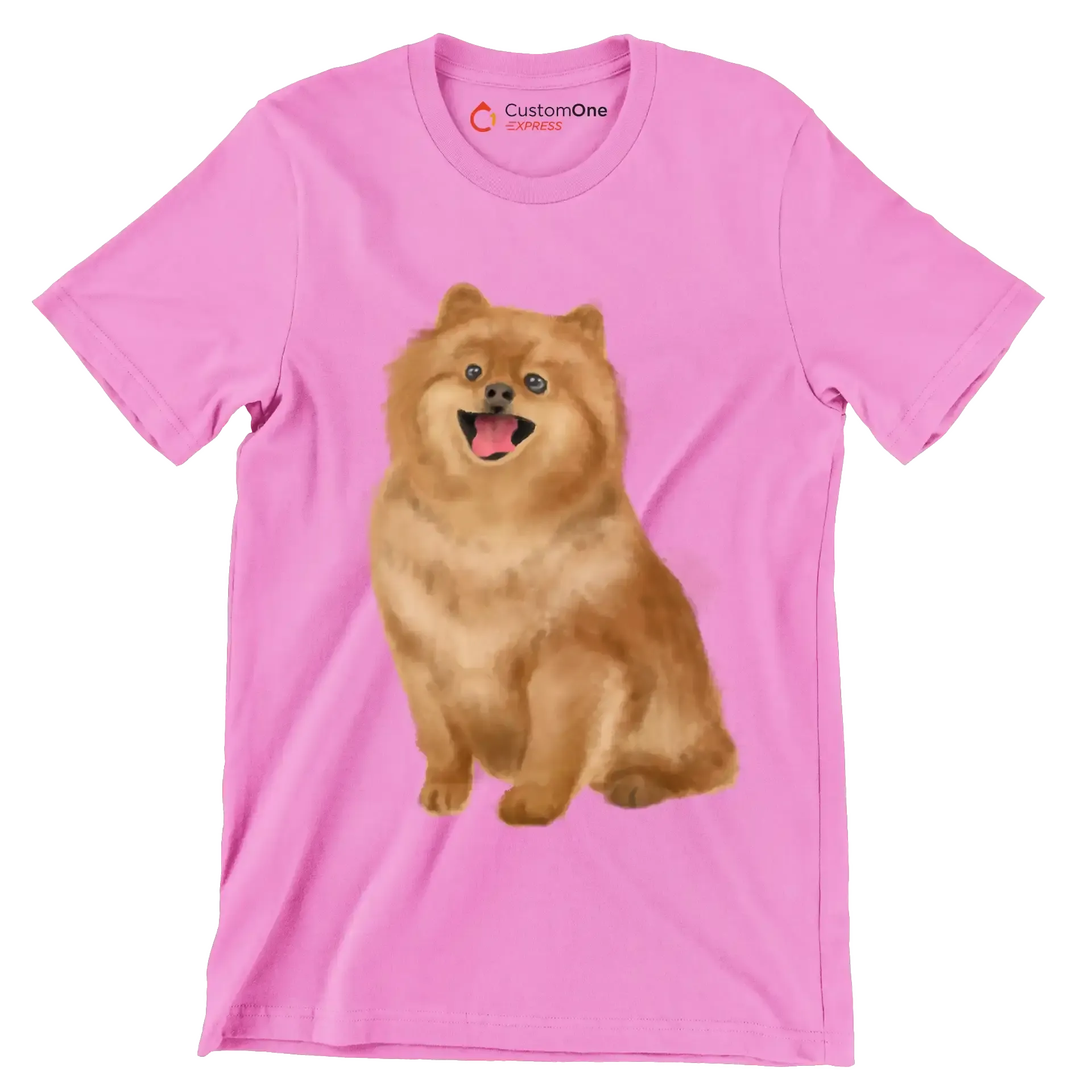 Pomeranian - Dog Themed T-Shirt-Pink-S-Custom One Express