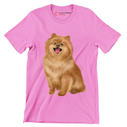 Pomeranian - Dog Themed T-Shirt-Pink-S-Custom One Express