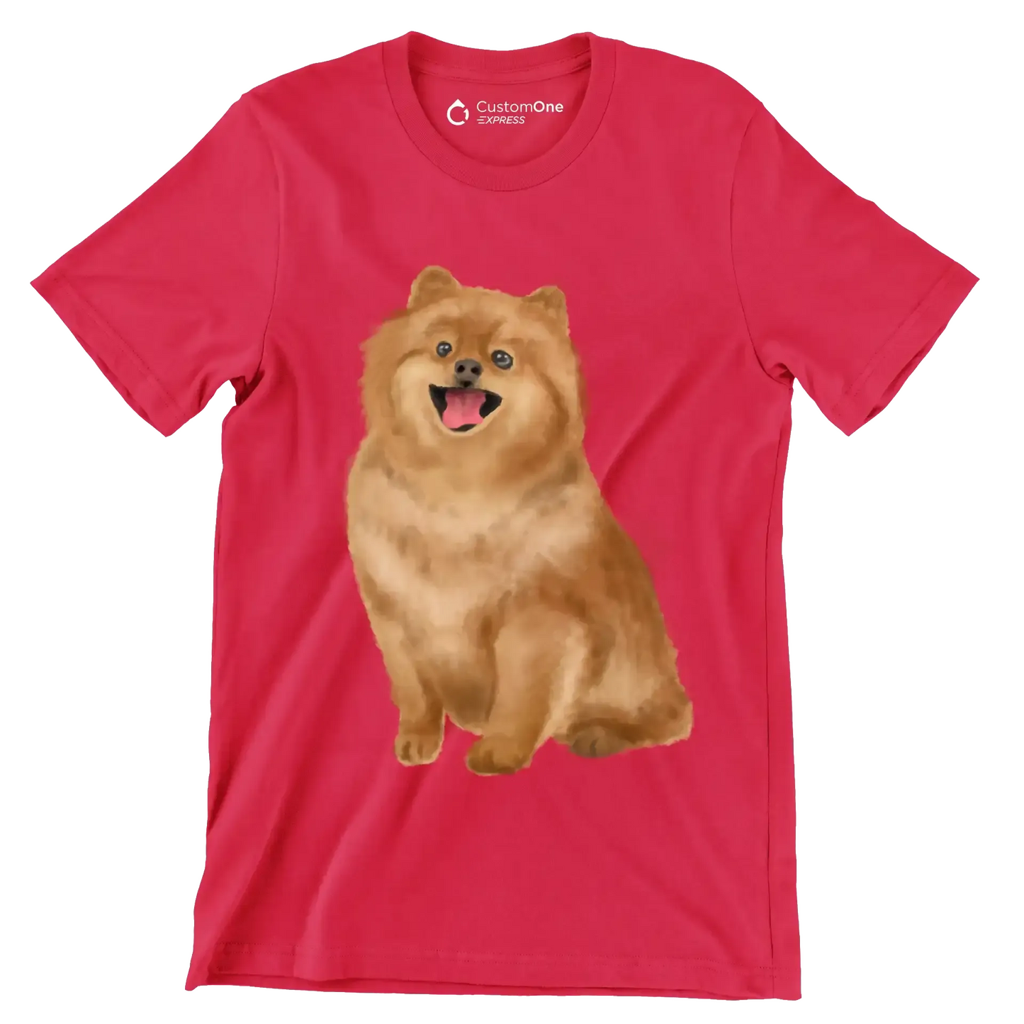 Pomeranian - Dog Themed T-Shirt-Red-S-Custom One Express