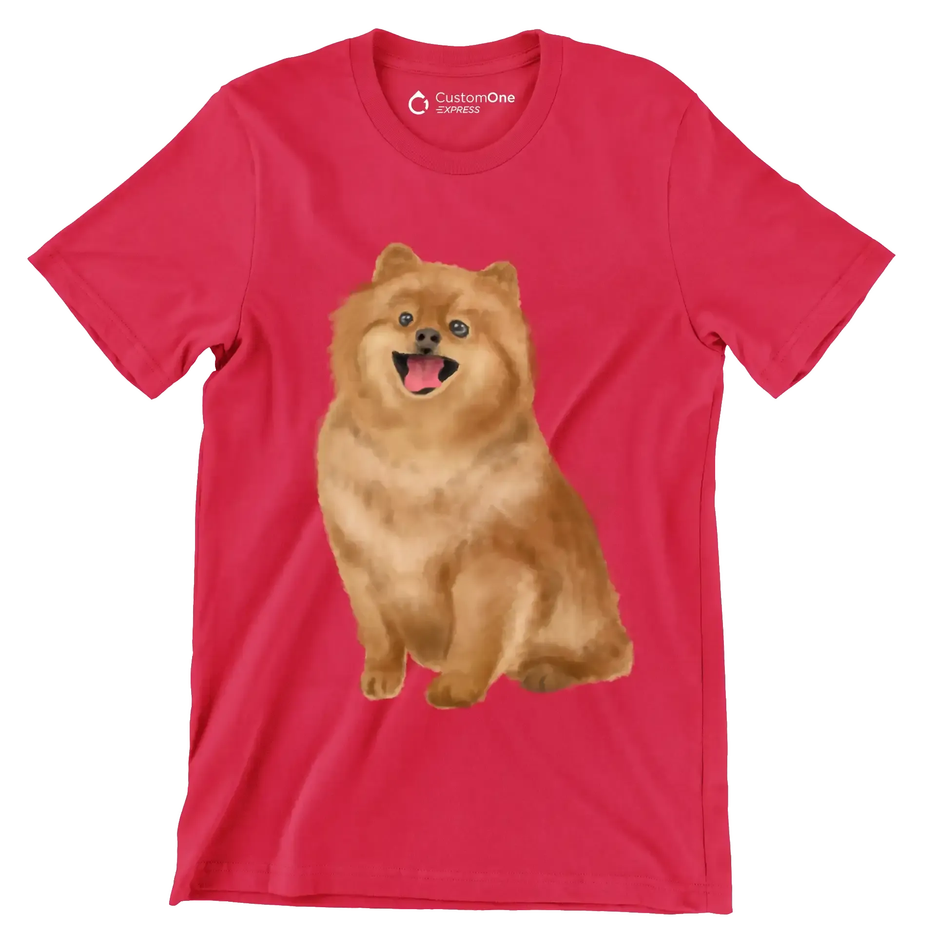Pomeranian - Dog Themed T-Shirt-Red-S-Custom One Express