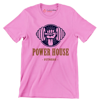 Power House Fitness - Gym Themed T-Shirt-Pink-S-Custom One Express