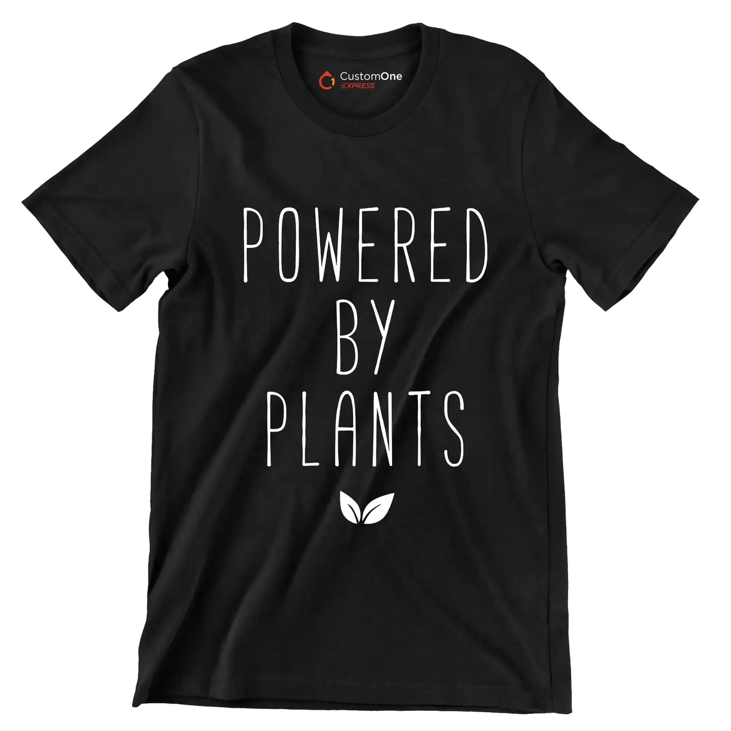 Powered by plants - Vegan Themed T-Shirt-Black-S-Custom One Express