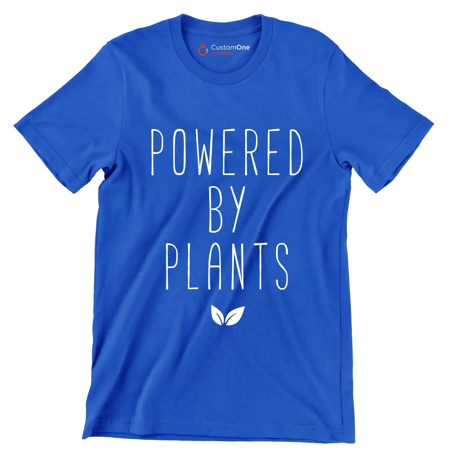 Powered by plants - Vegan Themed T-Shirt-Blue-S-Custom One Express