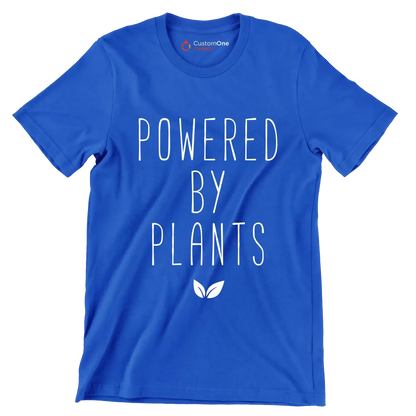 Powered by plants - Vegan Themed T-Shirt-Blue-S-Custom One Express