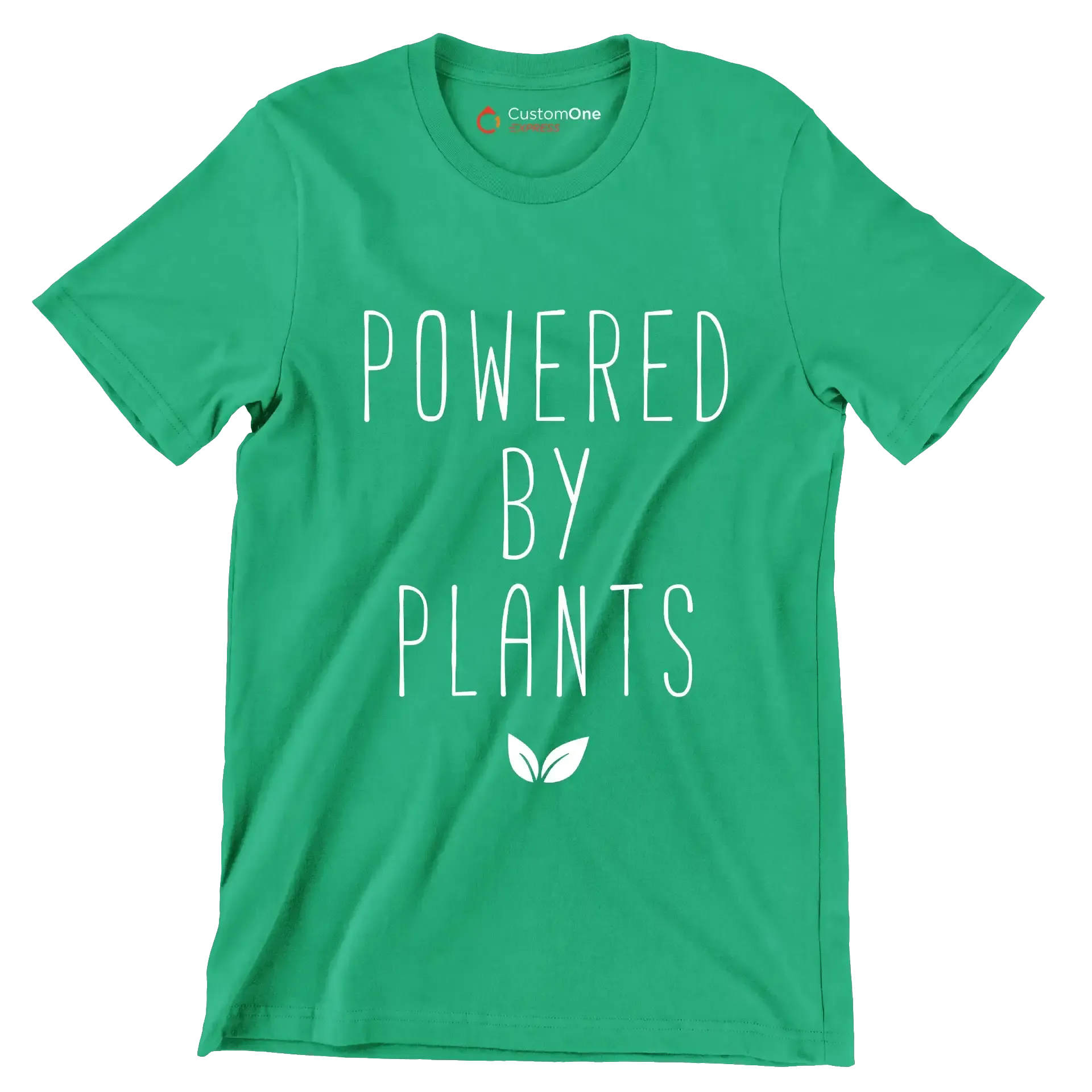 Powered by plants - Vegan Themed T-Shirt-Green-S-Custom One Express