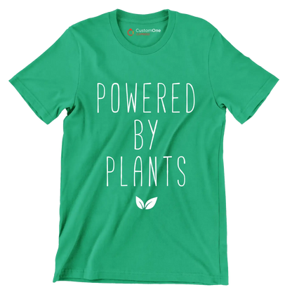 Powered by plants - Vegan Themed T-Shirt-Green-S-Custom One Express