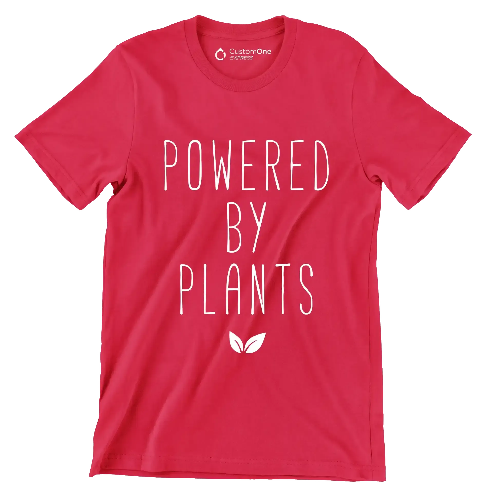 Powered by plants - Vegan Themed T-Shirt-Red-S-Custom One Express