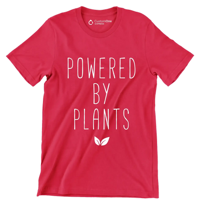 Powered by plants - Vegan Themed T-Shirt-Red-S-Custom One Express