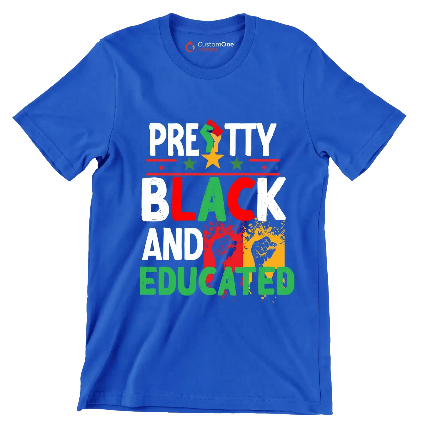 Pretty Black And Educated - Martin Luther King T-Shirt-Blue-S-Custom One Express