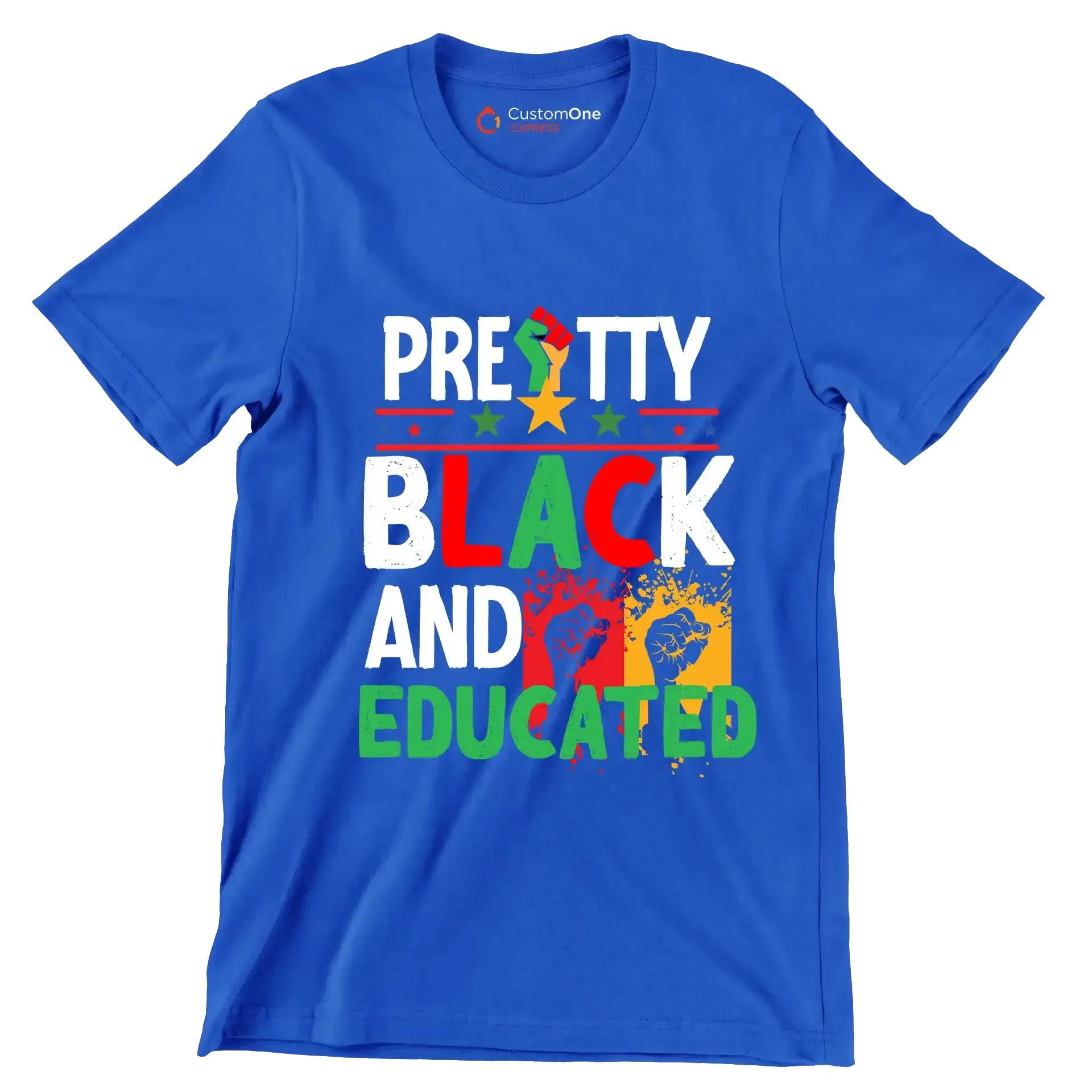 Pretty Black And Educated - Martin Luther King T-Shirt-Blue-S-Custom One Express