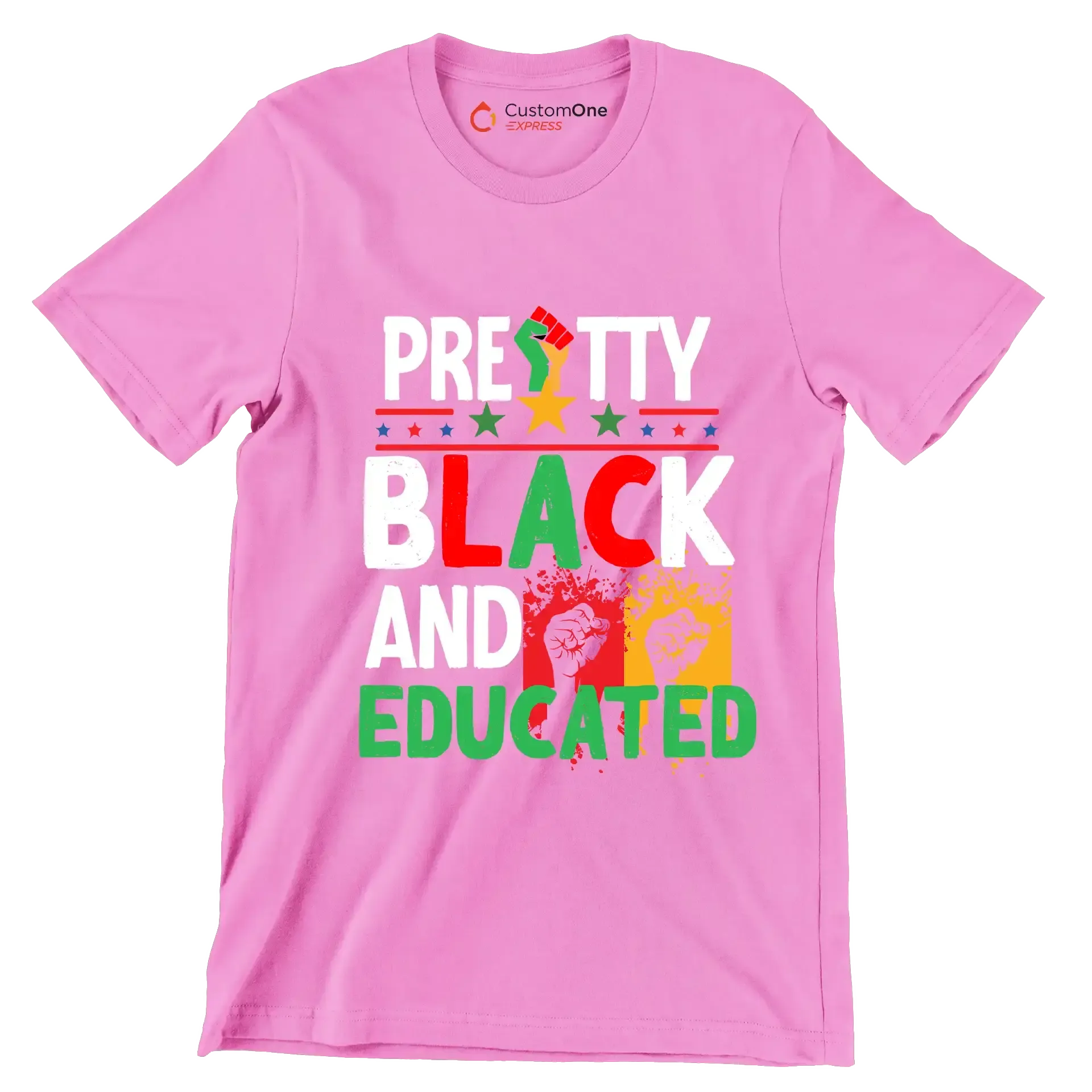Pretty Black And Educated - Martin Luther King T-Shirt-Pink-S-Custom One Express
