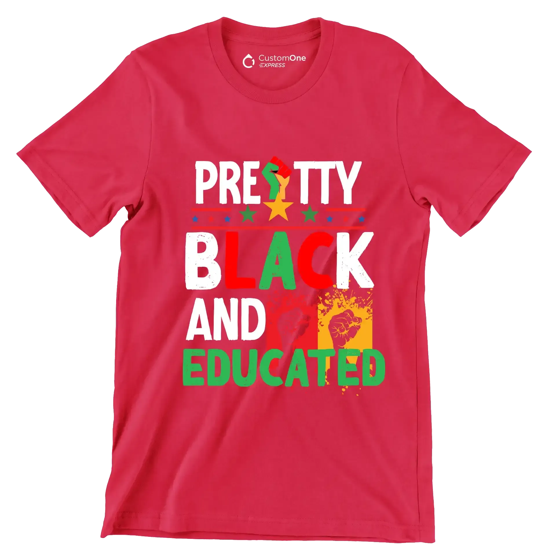Pretty Black And Educated - Martin Luther King T-Shirt-Red-S-Custom One Express