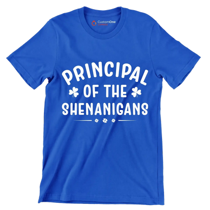 Principal Of The Shenanigans - St. Patrick's Day T-Shirt-Blue-S-Custom One Express