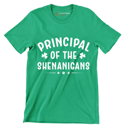 Principal Of The Shenanigans - St. Patrick's Day T-Shirt-Green-S-Custom One Express
