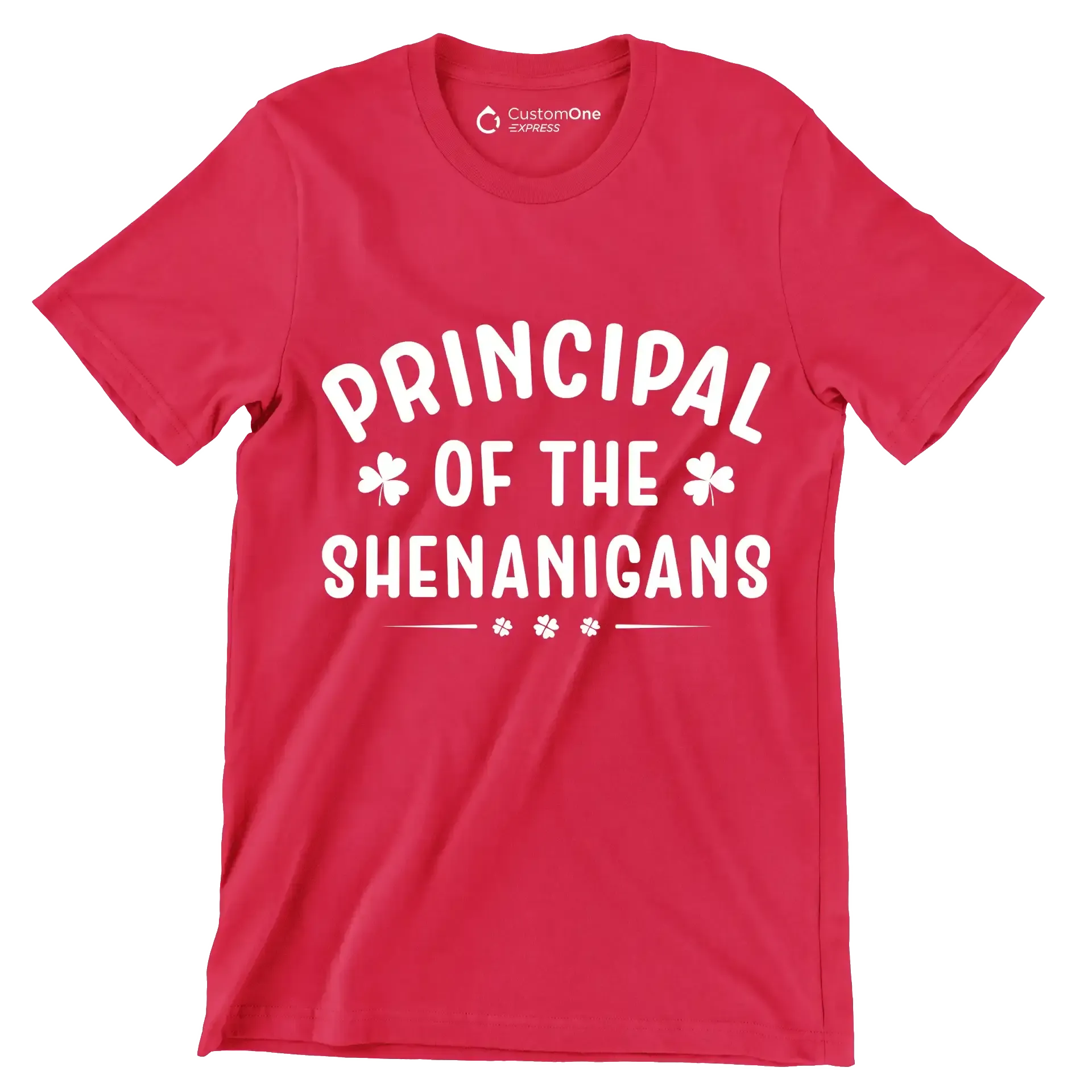 Principal Of The Shenanigans - St. Patrick's Day T-Shirt-Red-S-Custom One Express
