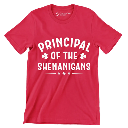 Principal Of The Shenanigans - St. Patrick's Day T-Shirt-Red-S-Custom One Express