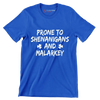 Prone To Shenanigans And Malarkey - St. Patrick's Day T-Shirt-Blue-S-Custom One Express