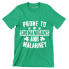 Prone To Shenanigans And Malarkey - St. Patrick's Day T-Shirt-Green-S-Custom One Express