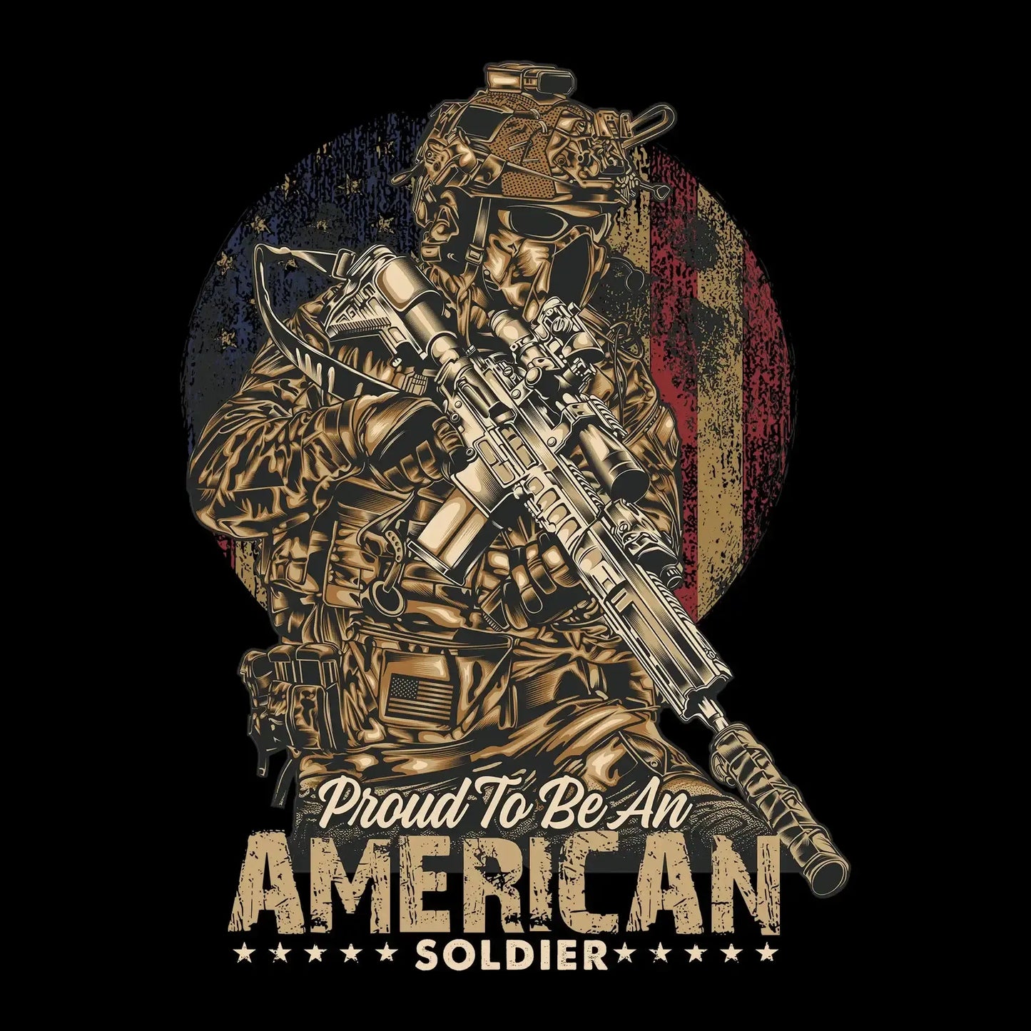 Proud to be an american god bless the u.s.a - Veterans Themed T-Shirt-Black-S-Custom One Express