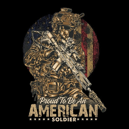 Proud to be an american god bless the u.s.a - Veterans Themed T-Shirt-Black-S-Custom One Express