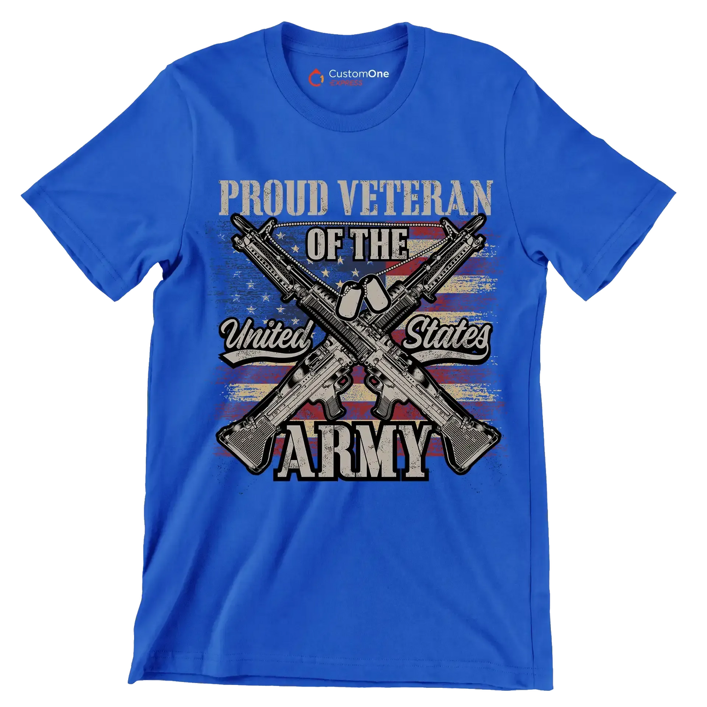 Proud veteran of the united states army - Veterans Themed T-Shirt-Blue-S-Custom One Express